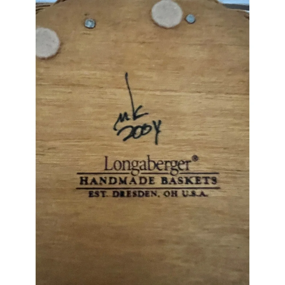 VTG Longaberger American Eagle Basket 2005 Round Patriotic Red Blue Small 6in
